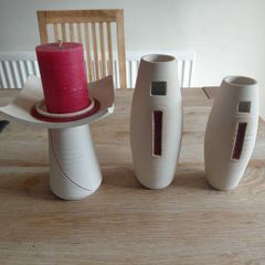 Modern White & Red Ceramic Set