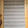 100% wool Grey Striped Woven Rug  Boho Minimalist Home Decor Image 3