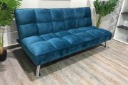 Blue velvet Folding 3Seater Sofa Free delivery