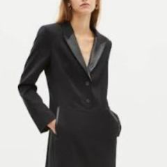 Kooples dress  coat with leather  UK 10 . Like a new