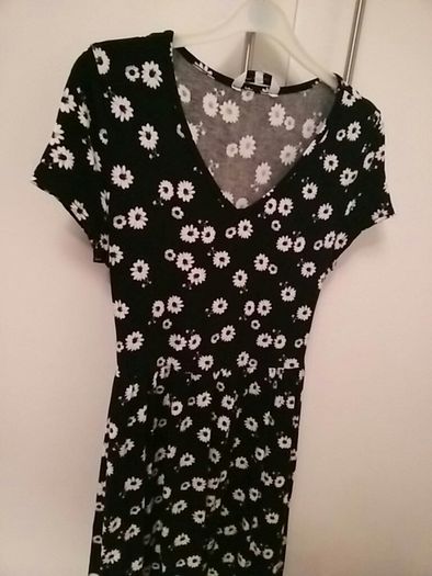 New Look Black Dress with White Flowers