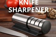Kitchen Knife Sharpener 3 Stage Pull-Through Design with Anti-Slip Pads