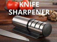 main image for ad Kitchen Knife Sharpener 3 Stage Pull-Through Design with Anti-Slip Pads