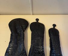 Black Crocodile Skin Golf Head Cover Set