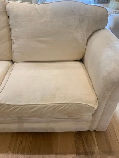 9 foot cream velvet sofa