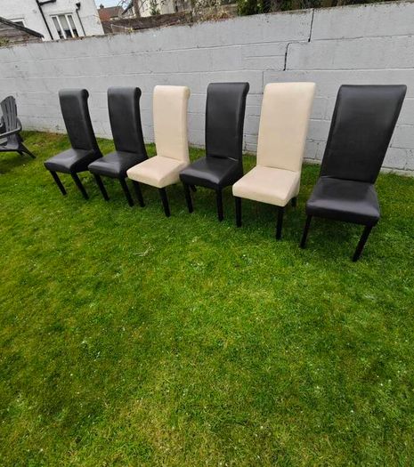 Leather Chairs 4 Brown 2 cream