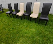 Leather Chairs 4 Brown 2 cream