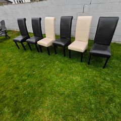Leather Chairs 4 Brown 2 cream
