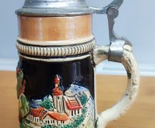 German Beer Stein Pewter Lid Vintage Made in Germany