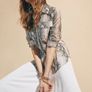 Karen Millen Silk Cotton Snake Print Shirt Image 4