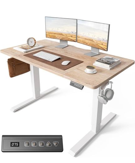 Electric Standing Desk Height Adjustable For Gaming and Computer, 120 x 60cm Sit Stand
