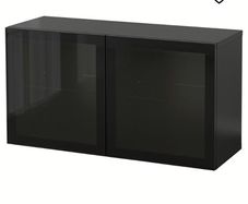 Besta cabinet with 2 clear glass doors