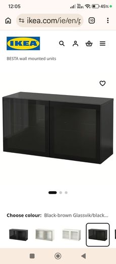 cabinet with 2 clear glass doors
