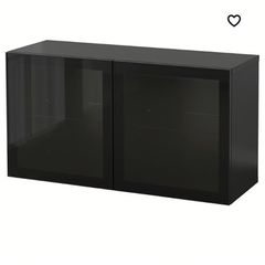 Besta cabinet with 2 clear glass doors