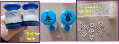Two Xcut punches - Snowman & Christmas Tree - card making, crafting, scrapbooking