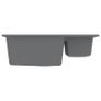 Kitchen Sink with Overflow Hole Double Basins Grey Granite Image 5