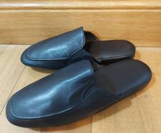 GEDA soft leather black open back design slippers size EU 42 new