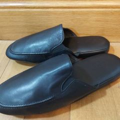 GEDA soft leather black open back design slippers size EU 42 new