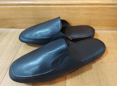 GEDA soft leather black open back design slippers size EU 42 new