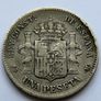 1891 Spain antique Silver Spanish peseta coin Alfonso XIII Image 2