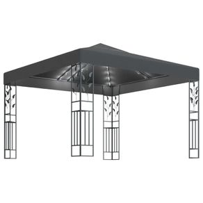 Gazebo with String Lights 3x3 m Anthracite