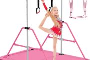 Gymnastics Bars, Junior Training Kip Bar Gymnastics Equipment for Home,Adjustable Height Folding Horizontal Bar with Gymnastic Rings for Kid