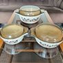 Vintage Pyrex Rustic Brown Trees Casserole Set Image 5