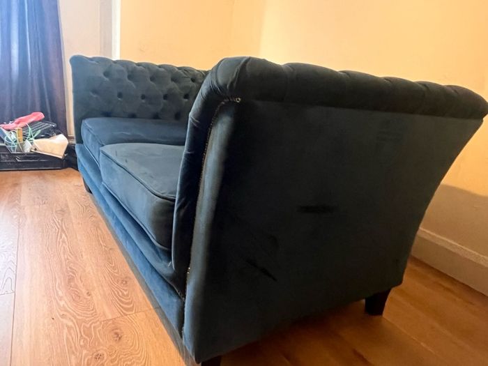 Velour 2 seater sofa