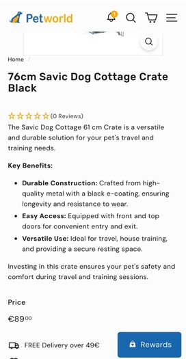 76 cm Savic Dog Cottage Pet Crate