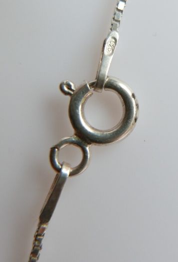 Vintage 925 Sterling Silver heart pendant necklace, length 16" - 2.0g