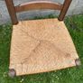 Set of 5 Antique solid oak wood ladder back dining chairs with original wicker seats Image 4
