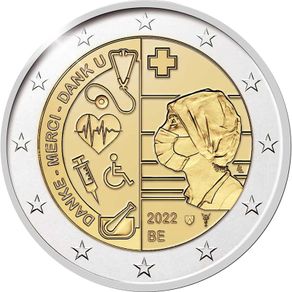 Belgium 2 Euro Commemorative Coin 2022 - The Healthcare. Uncirculated.