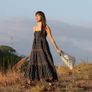 Fab Zara Bloggers Black Embroidered Boho MIDI Dress Image 10