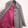 Monsoon Grey Houndstooth Wool Blend Short Coat 10UK/38EU Image 8