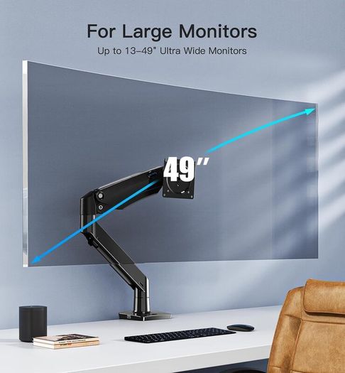 Pair of HUANUO Gas Spring Monitor Mounts 13-49 Screens / Ultrawide Compatible