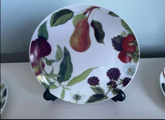 Set of five Botanical fruits plates