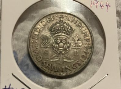 British Florin 1944 (50% Silver)