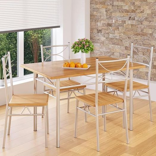 5-Piece Dining Set Table & 4 Chairs
