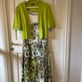 Lime Green and White Dress (Size 10-12) Image 5