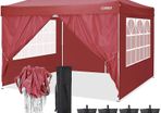 Gazebo 3 x 3 Waterproof Stable Winterproof 3 x 3 m Pop Up Gazebo Foldable with 4 Side Walls UV Protection 50+ Party Tent Garden Gazebo