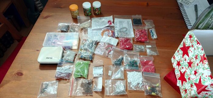 Assortment of beads for jewelry making