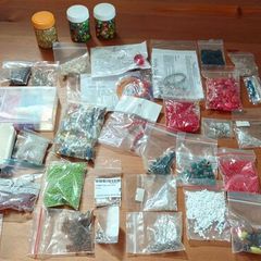 Assortment of beads for jewelry making