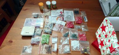 Assortment of beads for jewelry making