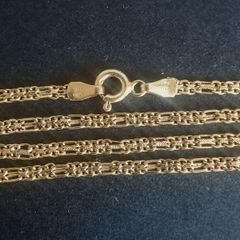 14ct solid gold Italian Figaro chain necklace 4.72g