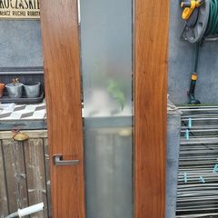 Solid wood frosted glass door