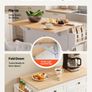 Large Kitchen Island Cart with Storage Mobile Rolling Storage Island on Swivel Wheels, with 2 Drawers, Storage Cabinet, Drop Leaf, Spice/Towel Rack Image 3
