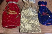 3 Christmas Wine Bottle Bags