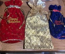 3 Christmas Wine Bottle Bags