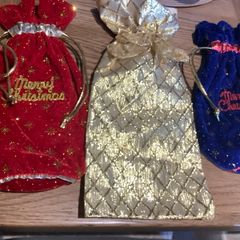 3 Christmas Wine Bottle Bags