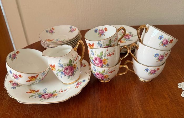 Antique/Vintage 1960's Hammersley 6 Piece Fine Bone China Afternoon Tea Set